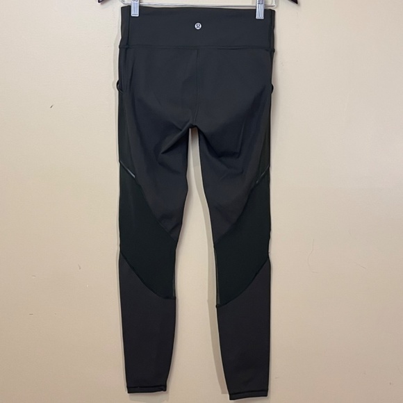 Lululemon Miles Ahead Mesh Yoga Workout Tight - Women's Size 6 - Green - Picture 8 of 11